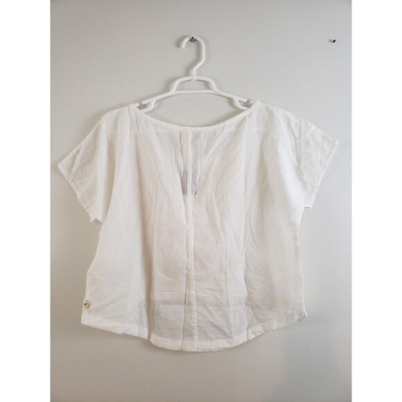 (M5) Y2K HOLLISTER WOMENS JUNIORS TOP SIZE L CROP SHEER RELAXED SAN BUENABENTURA - Picture 4 of 6